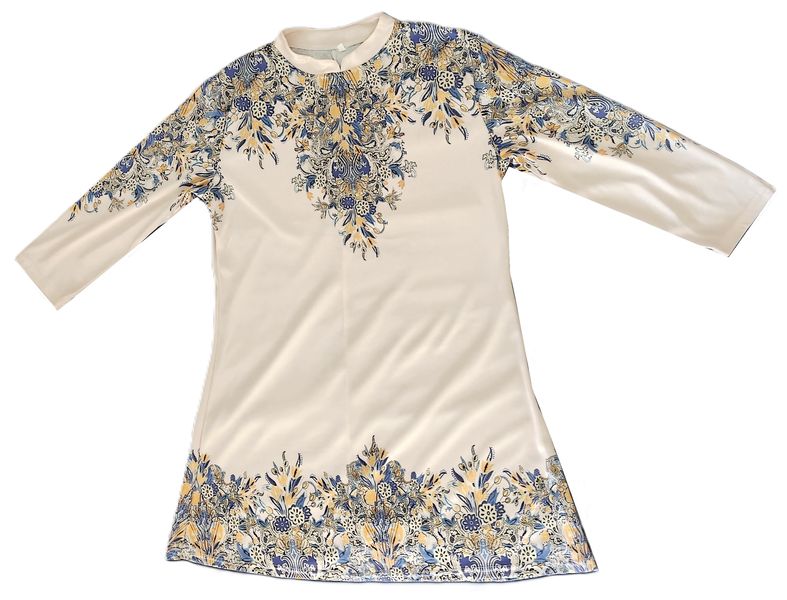 Light Peach 3/4 Sleeve Long Length Blouse Top