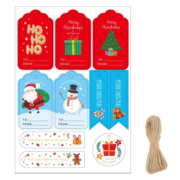 Christmas Thank You Gift Label Card Tag 10 Patterns 100pcs - White
