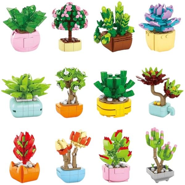 1201-Pieces Succulent &amp; Plant Collection Building Blocks Set - Multicolor
