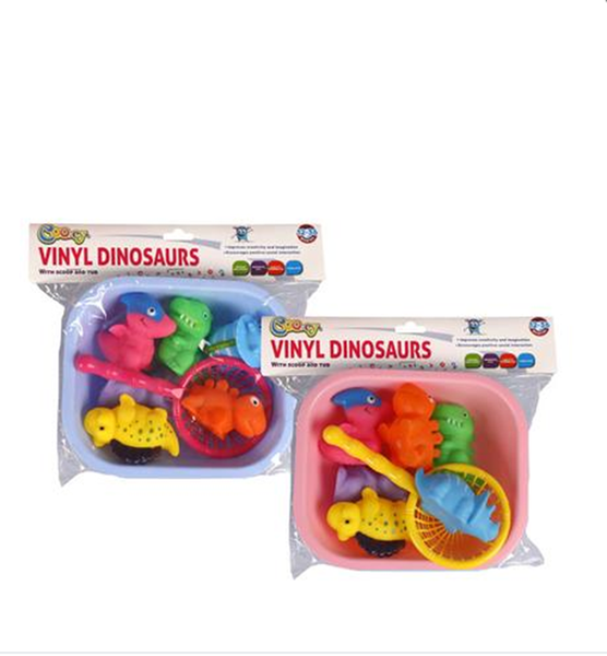 Cooey - 8 Piece Vinyl Dinosaur Bath Toy Set 18cm x 2