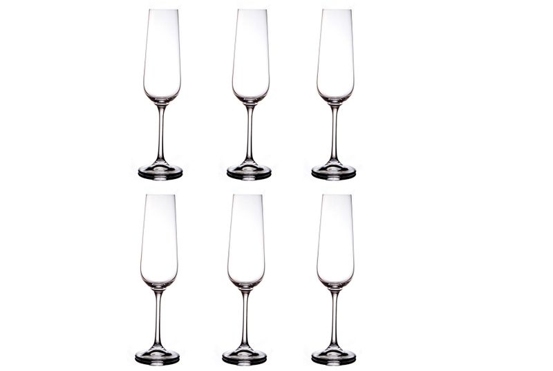 Mega Cool Bohemia Crystal Portable Champagne Glasses Pack of 6