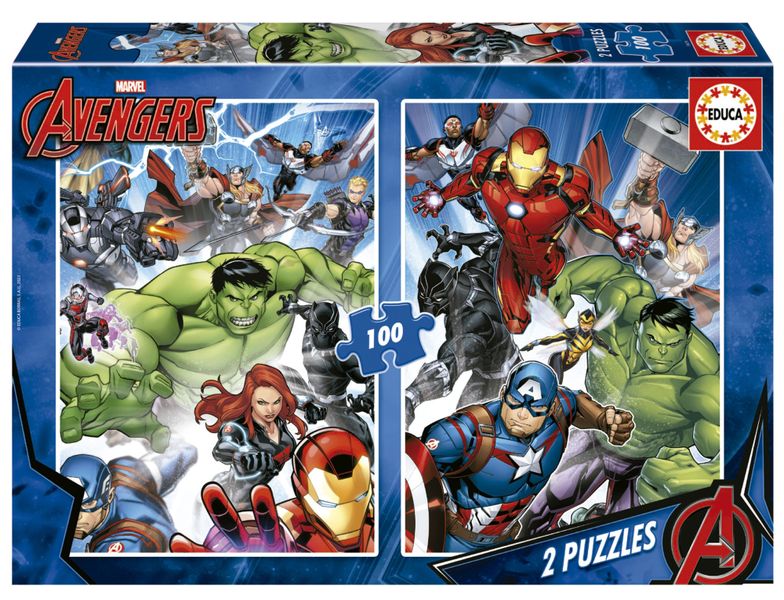 Educa Avengers 2 x 100 Piece Cardboard Puzzles