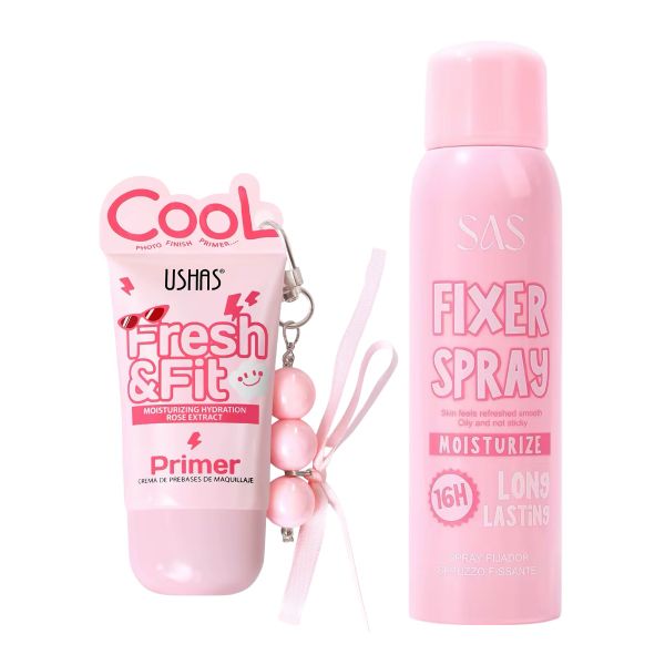 Set of 2 - Ushas Rose Hydrating Primer &amp; SAS Long-Lasting Setting Spray
