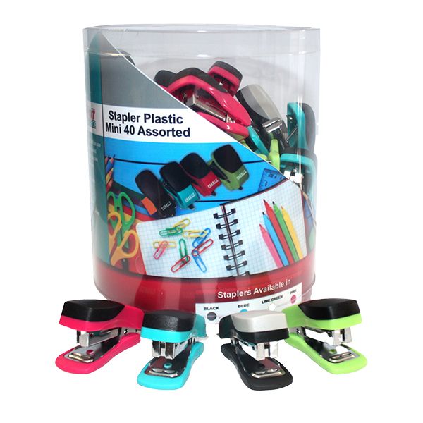 40 Assorted Mini Plastic Staplers