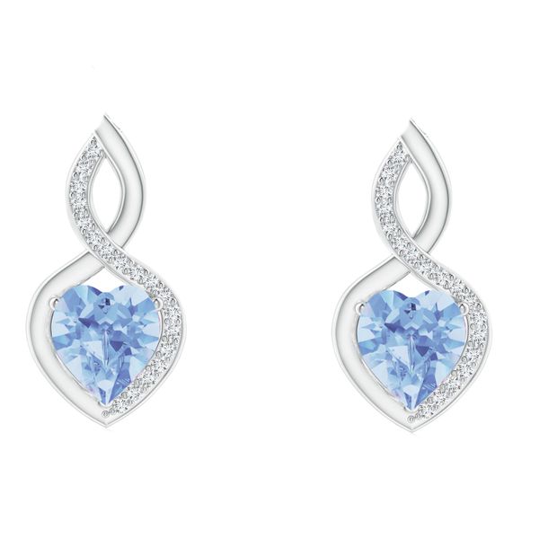 Civetta Spark Infinity Heart Earring-Swarovski Light Sapphire Crystal Rose