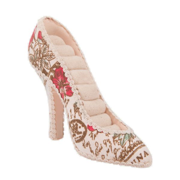 Creative High Heels Shoe Model Ring Jewelry Earring Display Stand - Flower