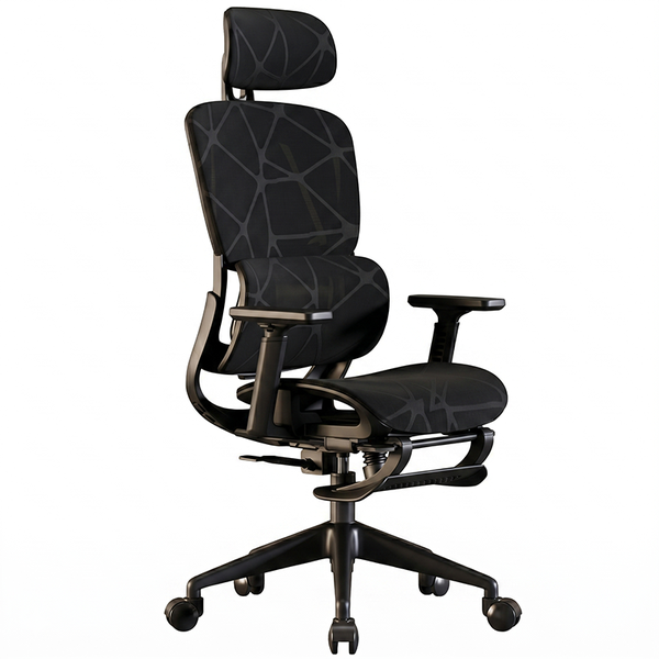 Ergonomic Reclining Mesh Office Chair with Footrest Headrest