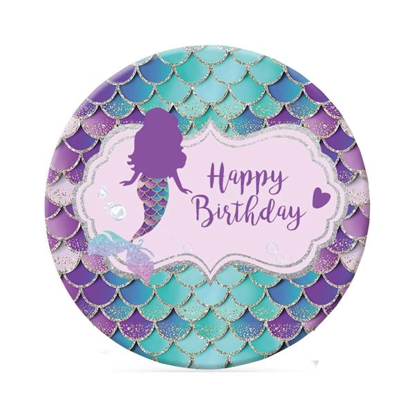 Mermaid Round Wooden Vinyl Signage 63cm