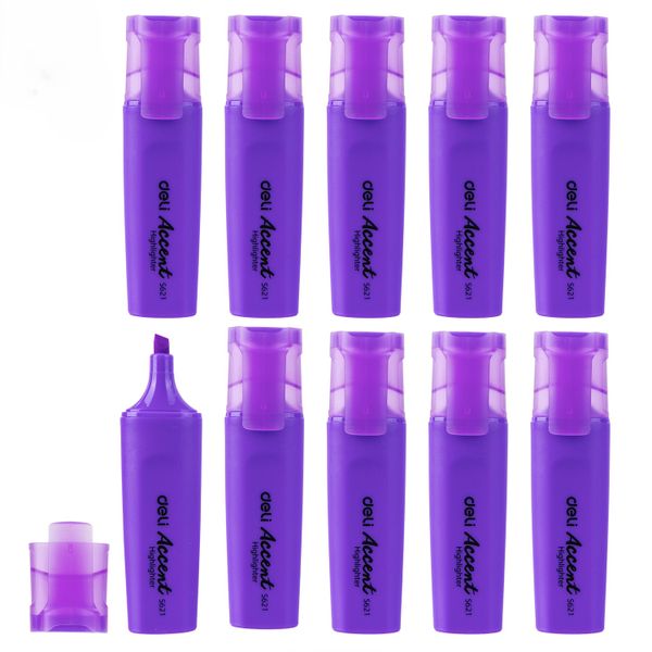 DELI Highlighters Purple - 10pcs