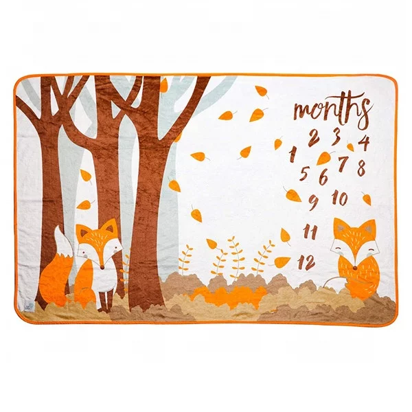 Milestone Baby Blanket - Orange Fox