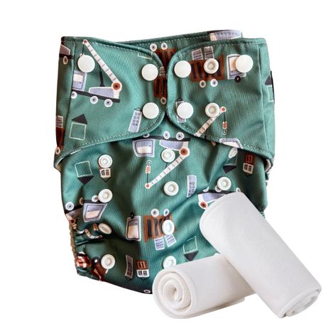 Kid Got Style - Cloth Nappy With 2 Inserts - Construction Image