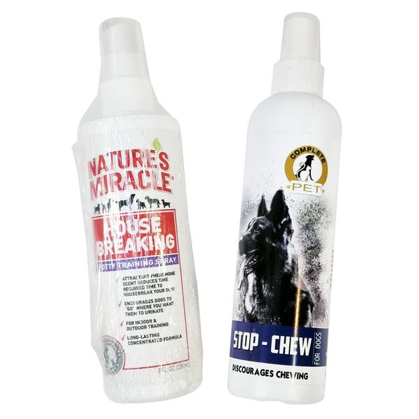 2 Pack | Nature's Miracle Potty Spray 236ml &amp; Stop Chew 250ml