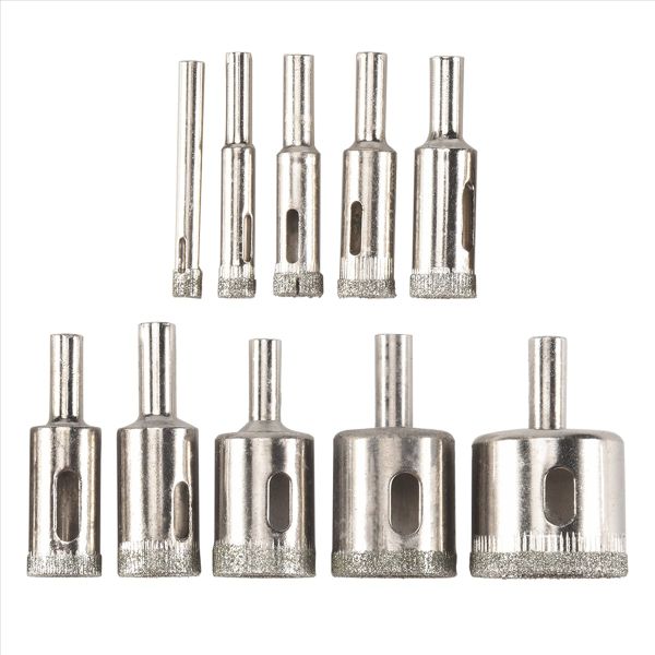 10Pcs 6-32Mm Diamond Drill Bit Set For Diamond Coating Carbon Steel