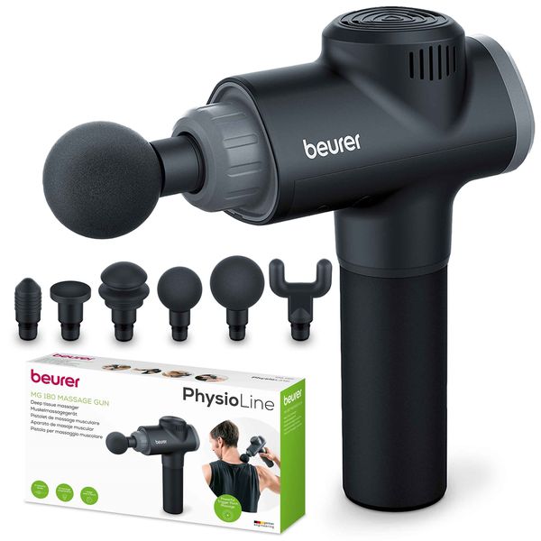Beurer Massage Gun: 6 Heads. Targeted Muscle Massage. Rechargeable MG 180