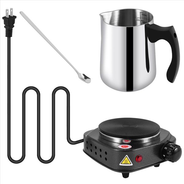 Candle Making Pouring Pot with Electric Hot Plate for Melting Wax, Candle W