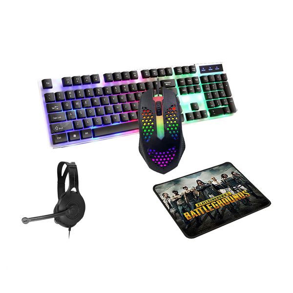 High Tech 4 in 1 Gaming Combo with RGB - Black