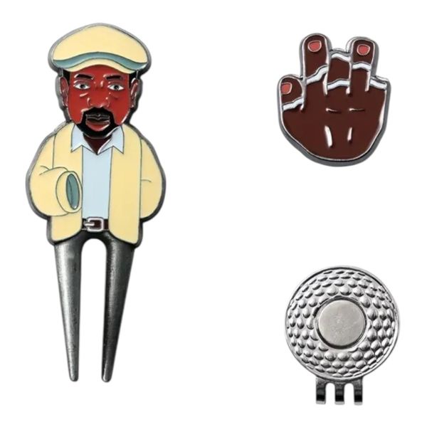 Golf Hat Clip and Ball Markers Set - Zinc Alloy Club Marker 3-Piece