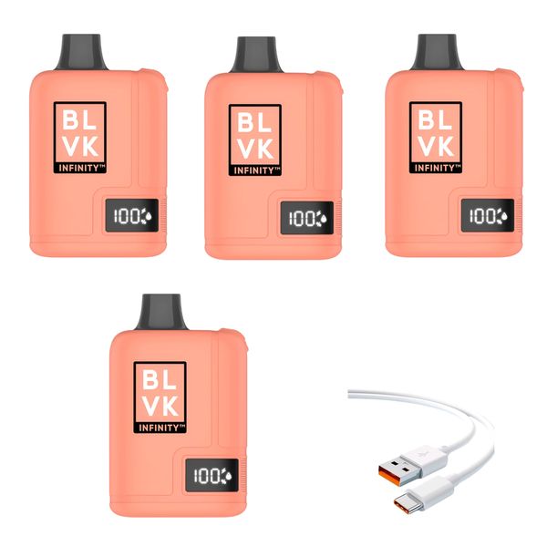 BLVK Infinity 100k Puffs -Peach Grape Cherry +DiscoVape Charging Cable(4)