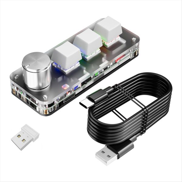 3 Keys 1 Knob 2 4G Macro Keyboard Mini Gaming Mechanical Keypads