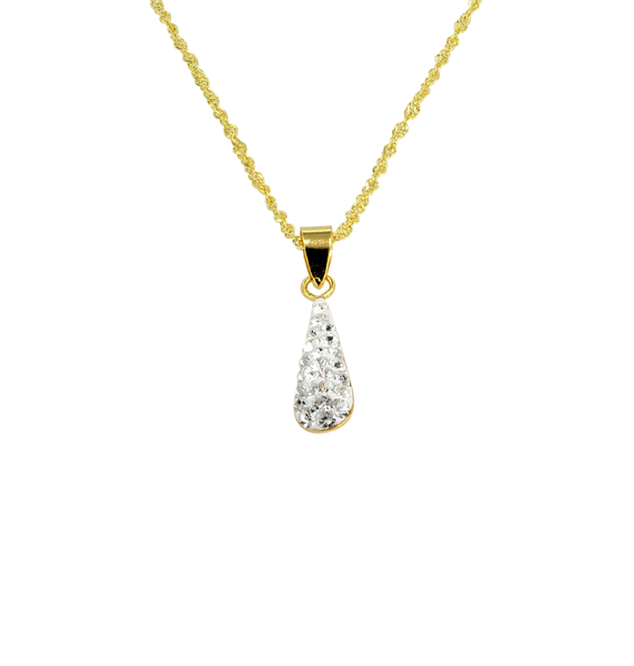 Art Jewellers- 925 Sterling Silver/Gold Plated Crystal Ball Pendant &amp; Chain