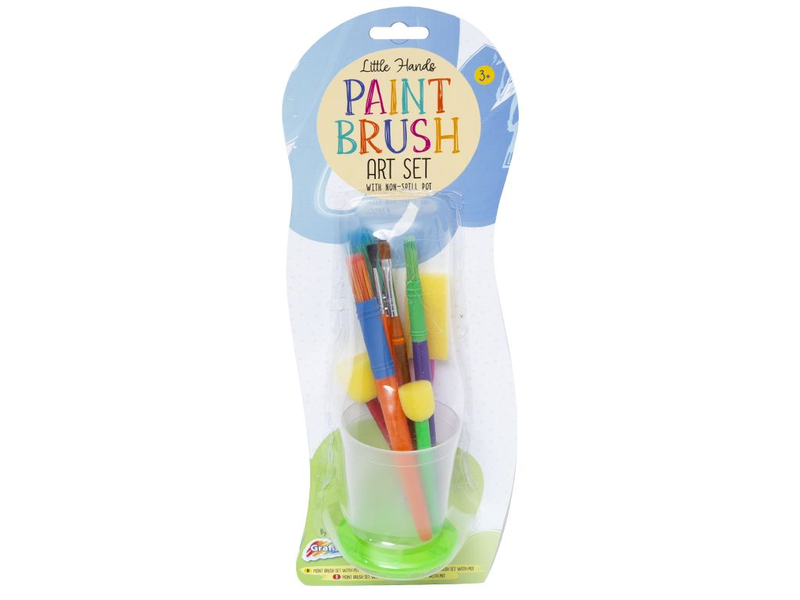 Grafix Paint Brush Art Set With Non Spill Cup