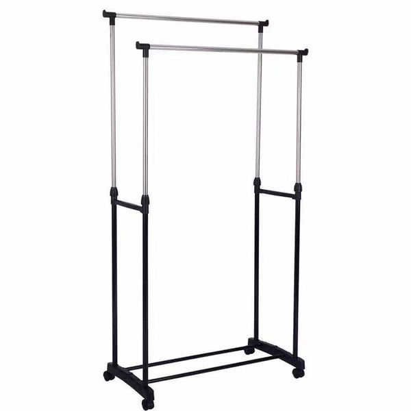 Portable Extendable Telescopic Double Pole Clothes Hanger