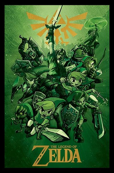 The Legend Of Zelda (Link) Poster with Black Frame