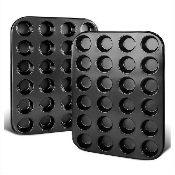 2 Pack Premium Nonstick Bakeware 24-Cup, Mini Muffin Pan, Dishwasher Oven S