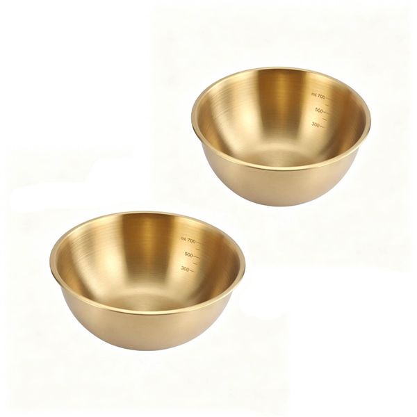 2 piece Stainless Steel Bowl With Measurement Markings To Accurate Portions