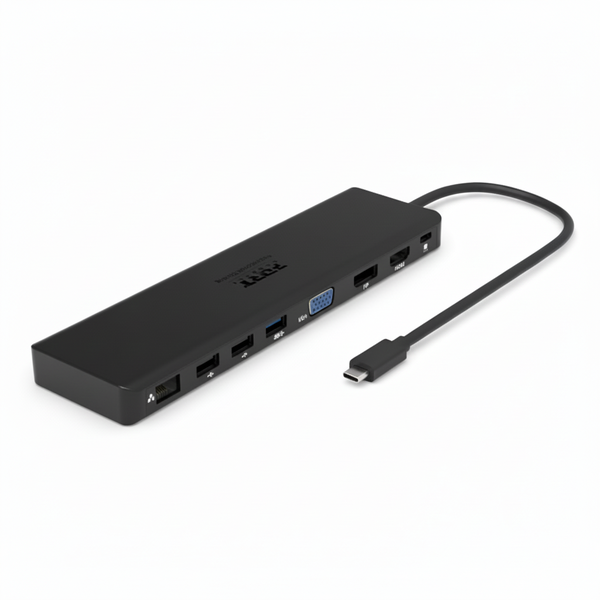 Port USB Type-C Hub with HDMI, Ethernet, and Card Reader - Black