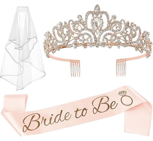 Bachelorette Party Decorations Crown Bride to Be -Gold 3 Pieces