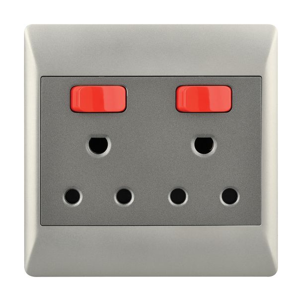 Bright Star 16 Amp Double Red Dedicated Plug Socket - 4x4 - Grey or White