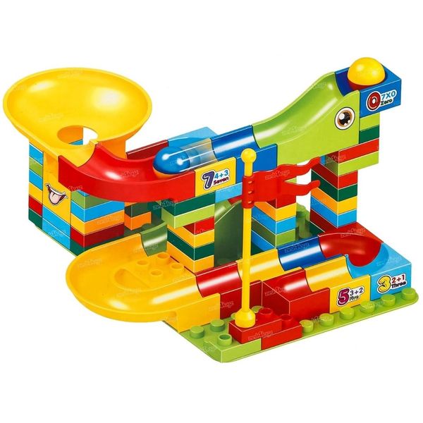 Toddlers Marble Run Track and Blocks Toy Set - 88-piece