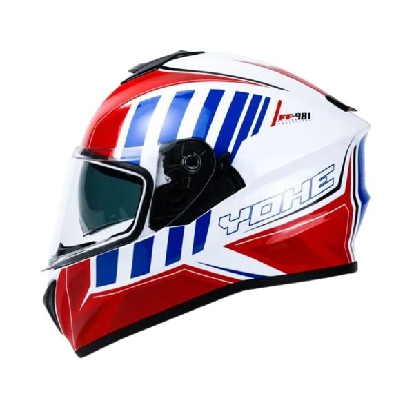 Yohe 981 Shinny Red/Blue/White Gloss Helmet image