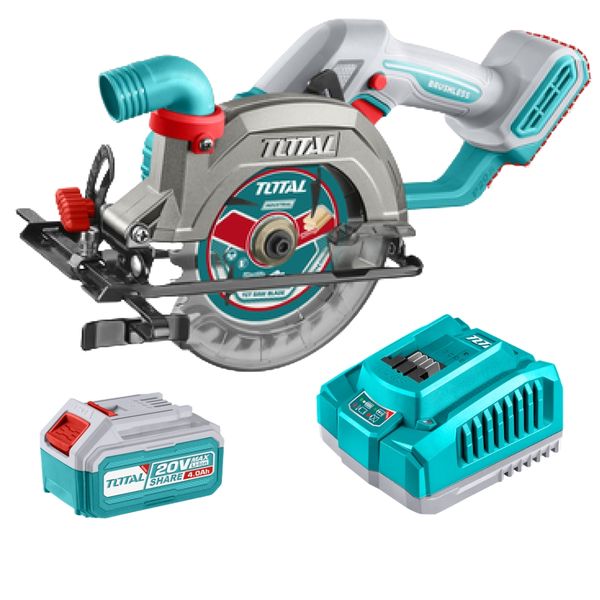 Total Tools - Cordless Circular Saw (140mm) with 4Ah Battery &amp; Fast Charger