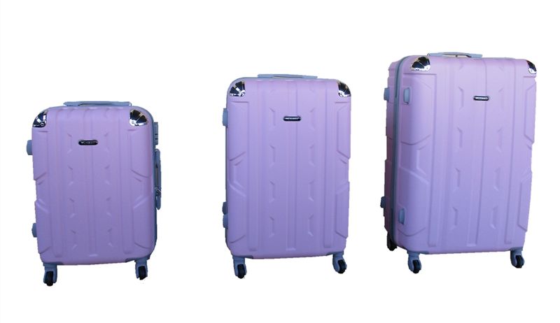 3 Piece Hard Outer Shell Lightweight Luggage Set 30" - Light Pink