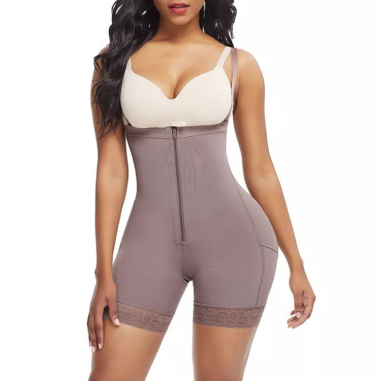 Under Bust Full Body Shapewear Bodysuit with Hook and Zipper - Light Coffee, Shop Today. Get it Tomorrow!