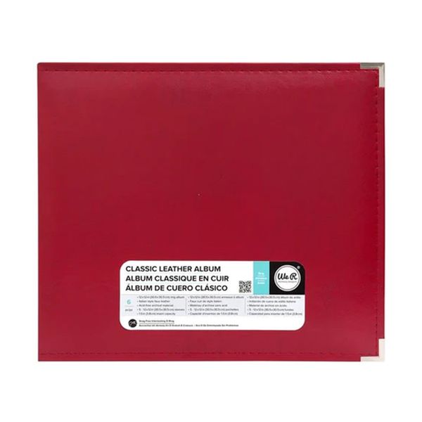 We R Classic Leather D-Ring Album 12X12 Real Red
