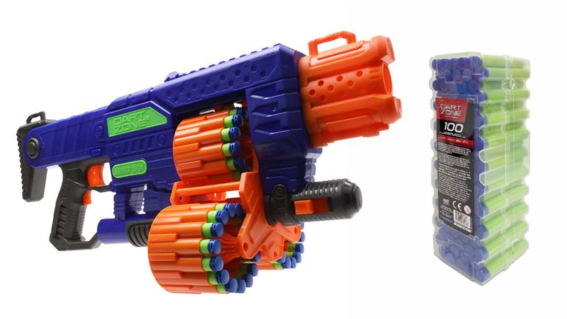 DartZone Motorised Blaster Savage Spin Triple Drum Value Pack with 145darts