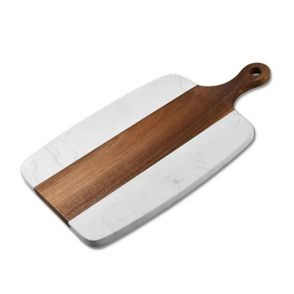 Acacia Wood and Marble Charcuterie Cutting Board