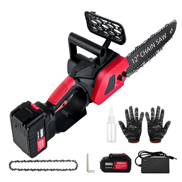 12 Inch Lithium Electric Chainsaw 21V High Power With Battery and 2 Chains