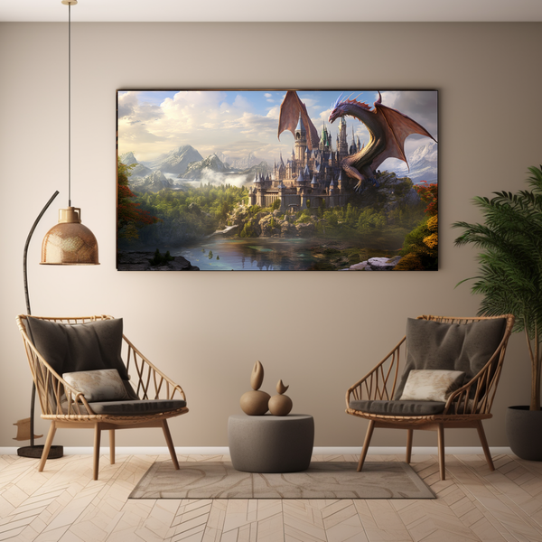 Canvas Wall Art - Fantasy Dragon Kingdom - BK0056