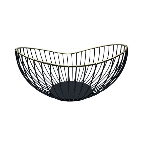 Distoplan-Matte Black fruit basket with Golden frame