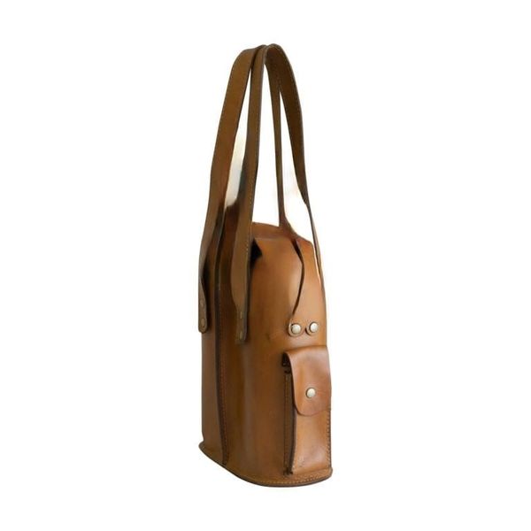 Double Barrel Wine Bottle Holder - Light Brown Color