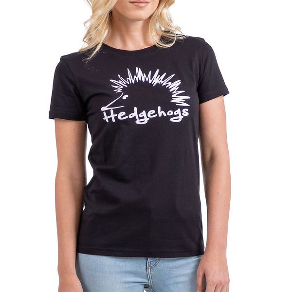 Hedgehogs-Womens-Basic Crew Ss T-Shirt-Black