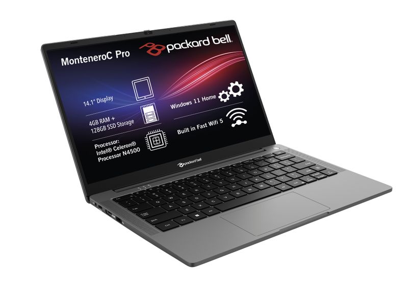 Packard Bell MonteneroC Pro 14.1" Celeron N4500 4GB+128GB SSD Win 11 Laptop