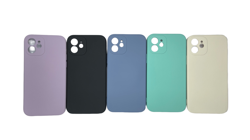 5 x Liquid Silicone Cover for iPhone 12 With Camera Cut-Out Minimalist Case