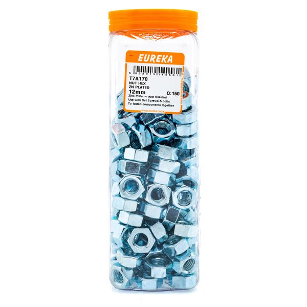 EUREKA Hex Nuts Zinc Plated 12mm Q:150 T7A170