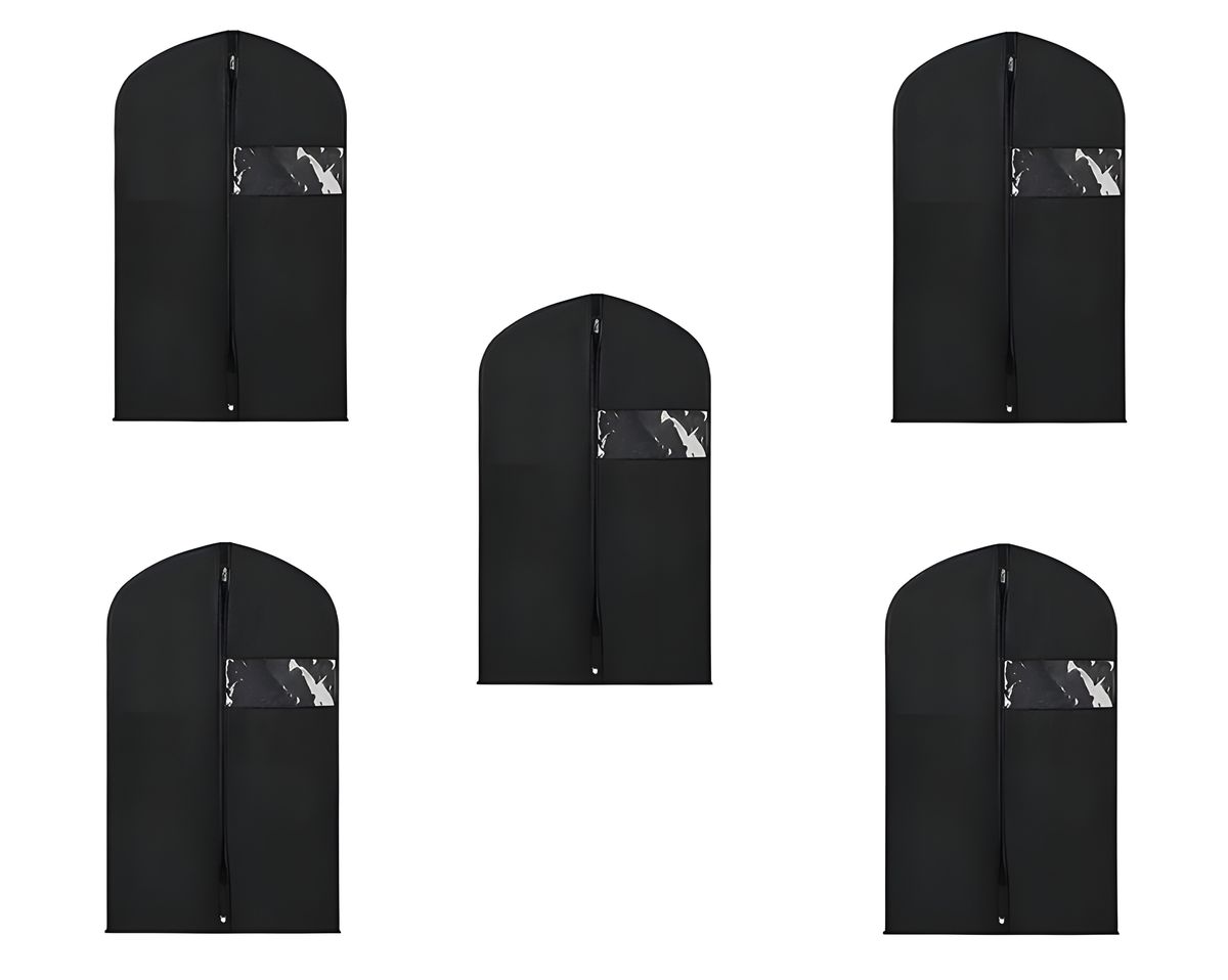 Black Garment Cover with Window - 5 Pack