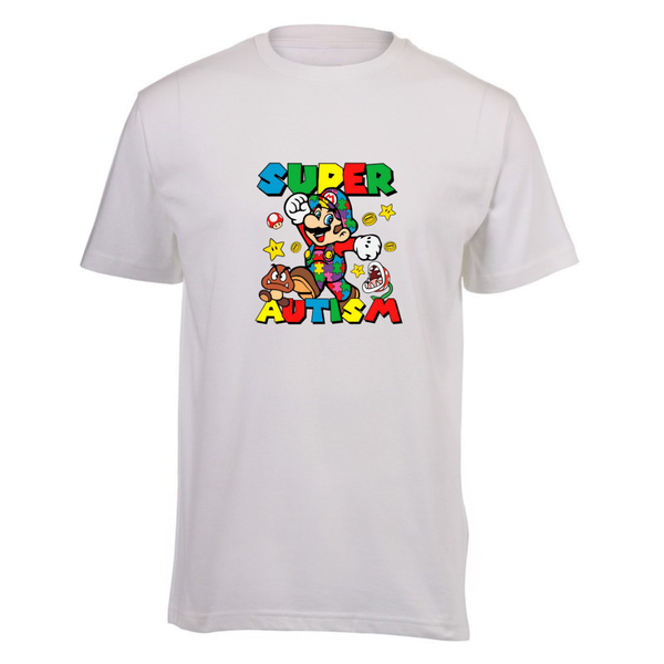 Kids White Short Sleeve T-shirt - Super Autism